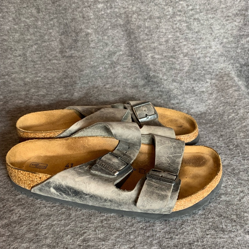 Birkenstock Arizona Soft Footbed Taupe Suede Leather Casual Sandals Size EU41 - Picture 3 of 8